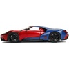 image:imageJada Toys Marvel 124 2017 Ford GT Diecast Car with 275 SpiderMan Figure Toys for Kids and Adults RedBlue 99725Spiderman Ford Gt