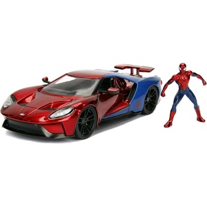 image:imageJada Toys Marvel 124 2017 Ford GT Diecast Car with 275 SpiderMan Figure Toys for Kids and Adults RedBlue 99725Spiderman Ford Gt